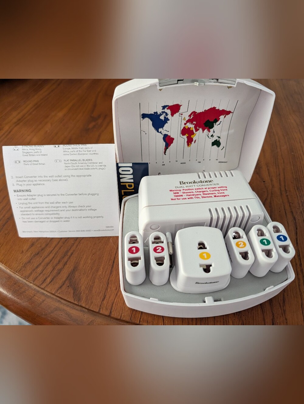 Brookstone World Travel Adapter & Dual Watt Converter Set NIB